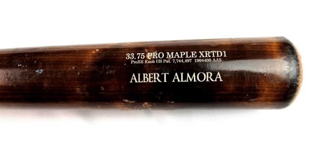 Albert Almora Game Used Old Hickory Baseball Bat Custom Pro Model Cracked