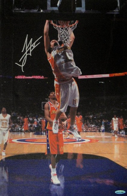 Jordan Farmar Hand Signed Autographed 13x20 Canvas Los Angeles Lakers Dunk UDA