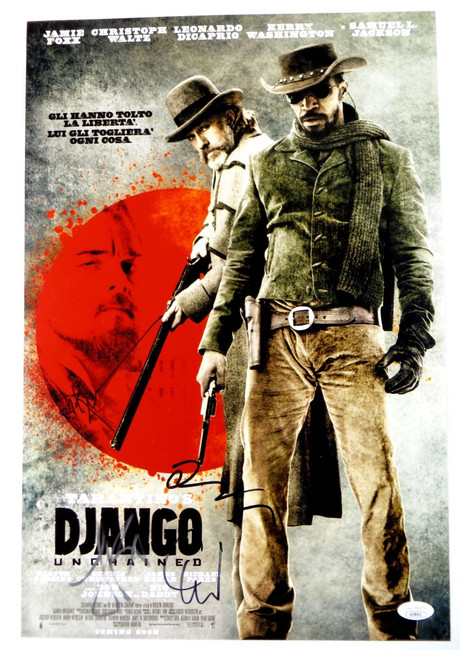 Django Unchained Multi Autographed 12X18 Photo Tarantino Waltz Foxx JSA AI98902