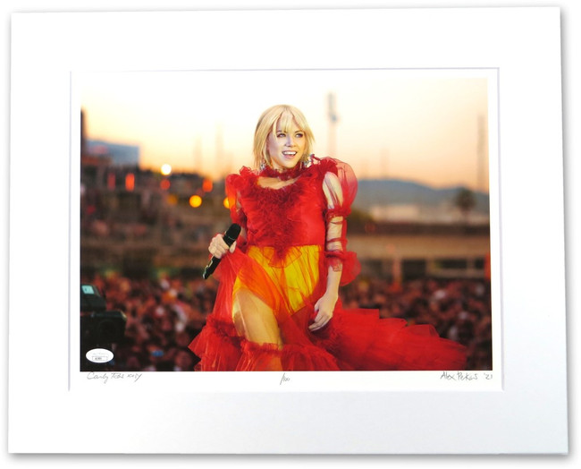 Carly Rae Jepsen Signed Autographed Matted Photo Lithograph Red Dress JSA COA