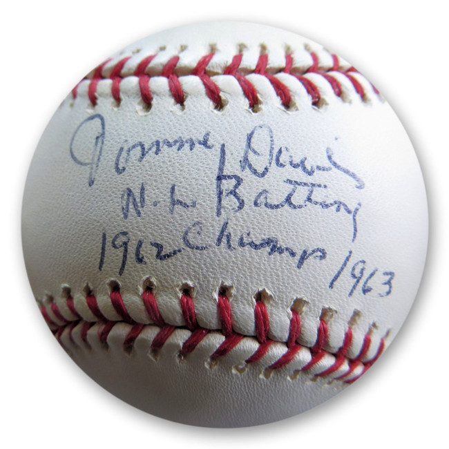 Tommy Davis Autographed Baseball Dodgers "NL Batting Champ 62-63" JSA AJ82637