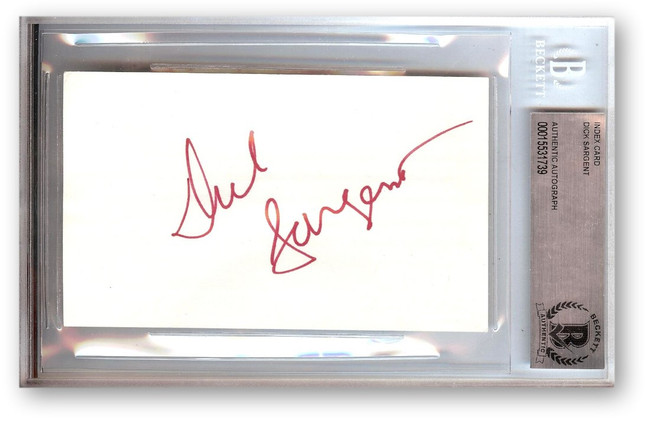 Dick Sargent Signed Autographed Index Card Bewitched Darren Stevens BAS 1739