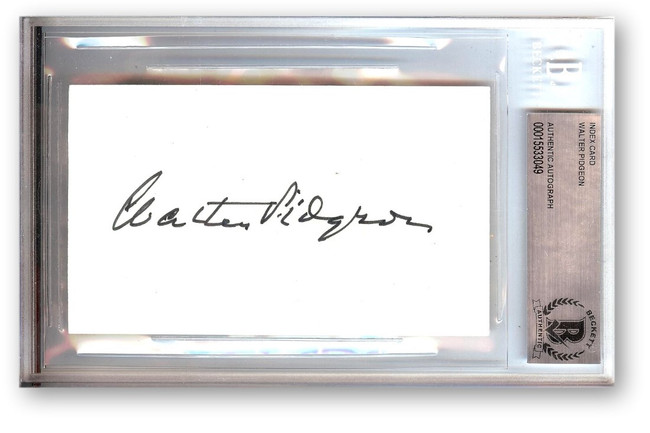 Walter Pidgeon Signed Autographed Index Card Mrs. Miniver Madame Curie BAS 3049