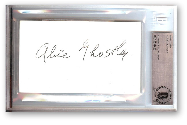 Alice Ghostley Signed Autographed Index Card Bewitched Designing Women BAS 1425