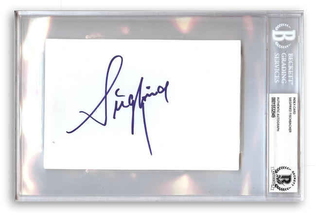 Sigfried Fischbacher Signed Autographed Index Card Sigfried & Roy BAS 2949