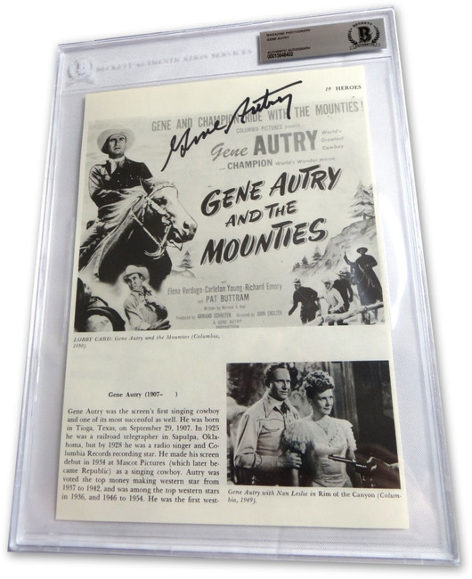 Gene Autry Signed Autographed Magazine Photo and the Mouties BAS 8402