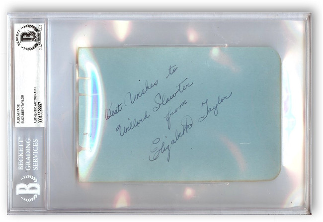 Elizabeth Taylor Signed Autographed Album Page Late Legendary Actress BAS 9997