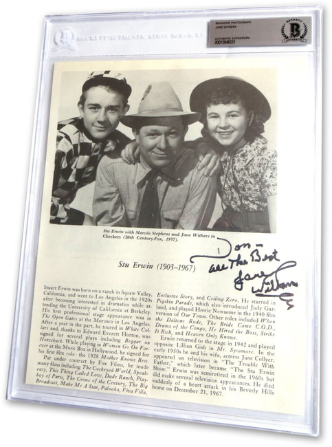 Jane Withers Signed Autographed Magazine Photo Checkers Actress BAS 8331