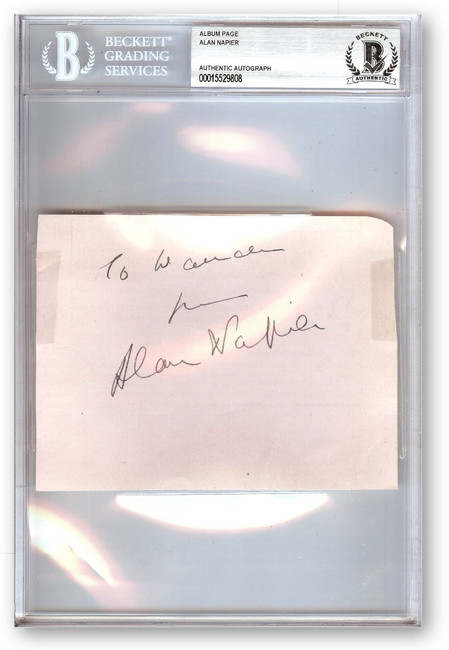 Alan Napier Signed Autographed Index Card Batman Alfred Pennyworth BAS 9808