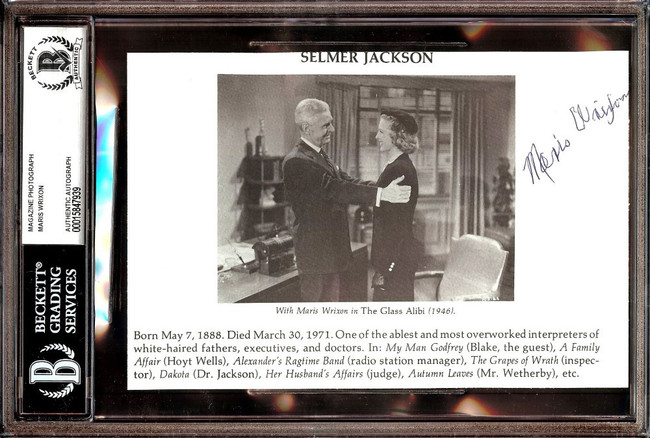 Maris Wrixon Signed Autographed Magazine Photo The Glass Alibi BAS Slabbed