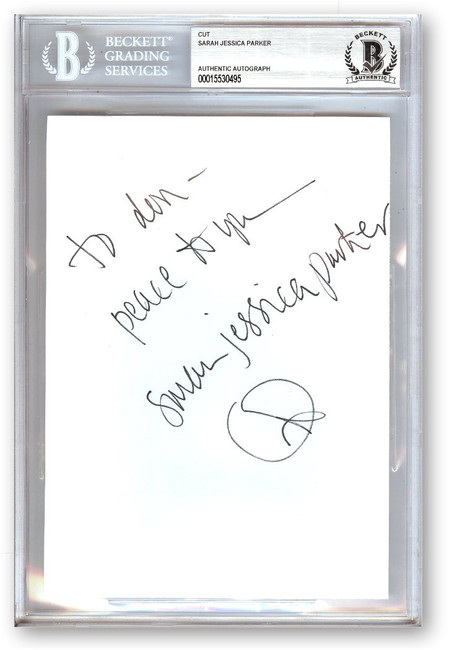 Sarah Jessica Parker Signed Autographed Index Card Sex and the City BAS 0495