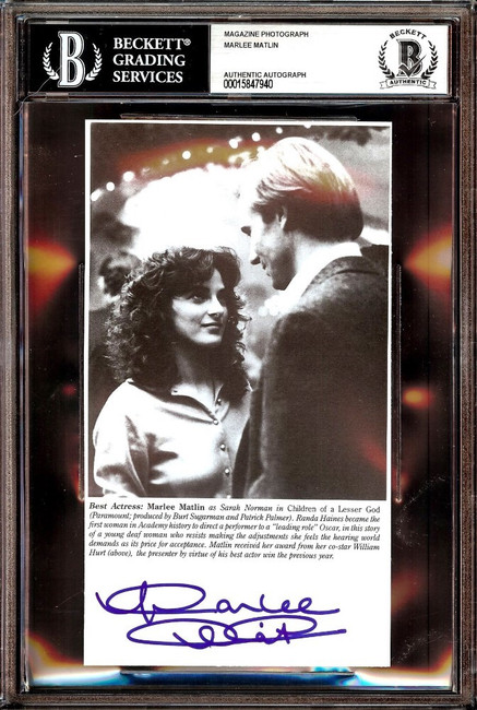 Marlee Matlin Signed Autographed Photo Children of a Lesser God BAS Slabbed