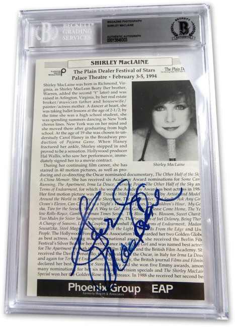 Shirley MacLaine Signed Autographed Magazine Photo Legendary Actress BAS 8303