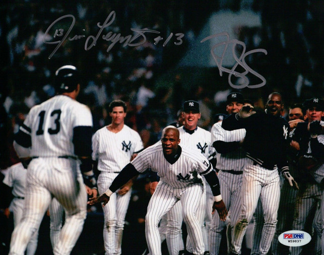 Jim Leyritz Darryl Strawberry Signed 8X10 Photo Auto Celebration PSA/DNA W59837