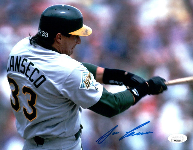 Jose Canseco Signed Autographed 8X10 Photo Oakland A's Close-Up Power Swing JSA