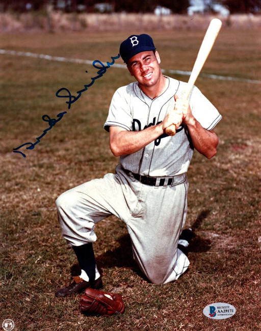 Duke Snider Signed Autographed 8X10 Photo Brooklyn Dodgers Grass Pose BAS