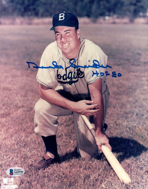 Duke Snider Signed Autographed 8X10 Photo Dodgers Pose "HOF 80" BAS AA29183