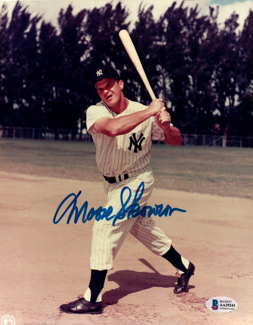 Moose Skowron Signed Autographed 8X10 Photo Yankees Swing Pose BAS AA29241