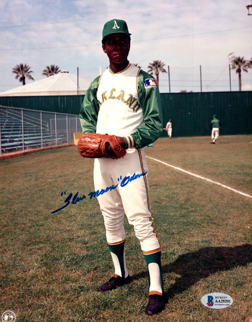 Blue Moon Odom Signed Autographed 8X10 Photo Oakland Athletics Field Pose BAS