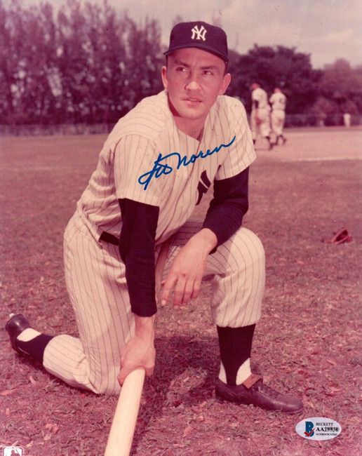 Irv Noren Signed Autographed 8X10 Photo New York Yankees Bat Pose Vintage BAS