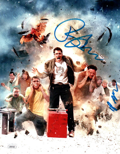 Bam Margera Preston Lacy Dual Signed Autographed 8X10 Photo Jackass Collage JSA