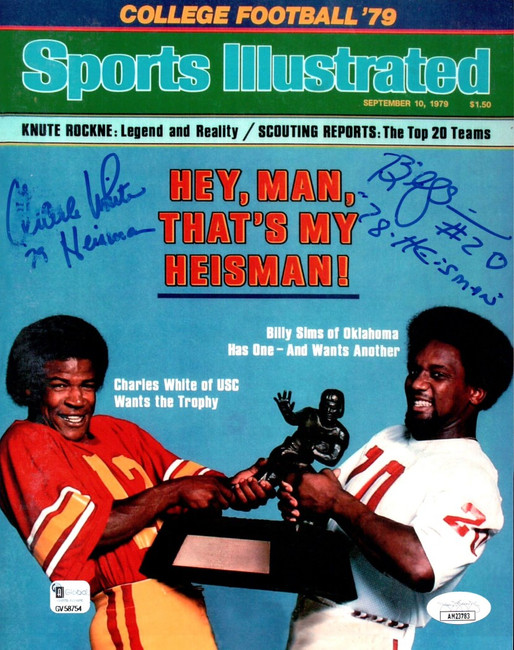 Charles White Billy Sims Dual Signed Autographed 8X10 Photo SI Cover JSA AM23783
