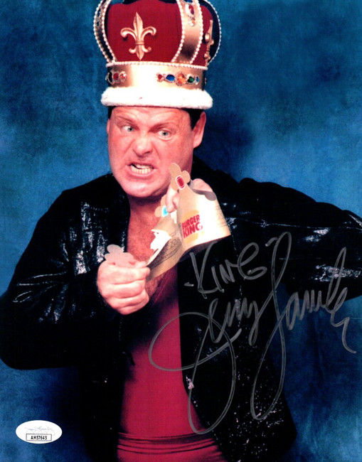 Jerry Lawler Signed Autographed 8X10 Photo "King" Wearing Crown JSA AM57645