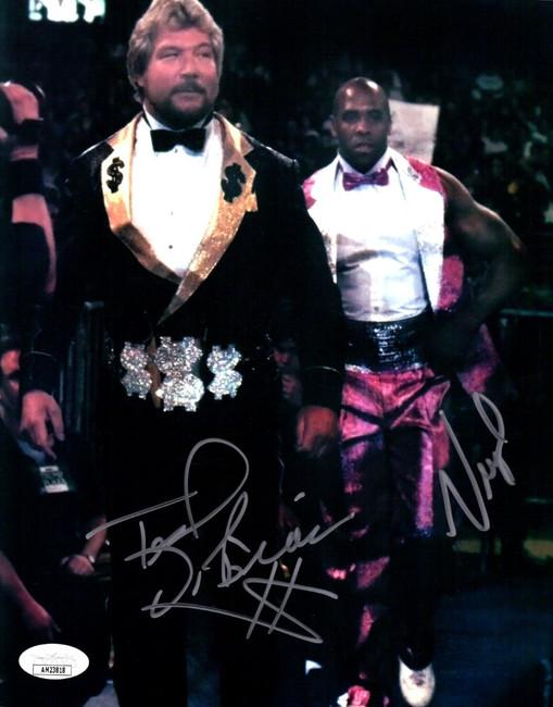 Ted DiBiase Virgil Dual Signed Autographed 8X10 Photo WWF Pre Match JSA AM23818