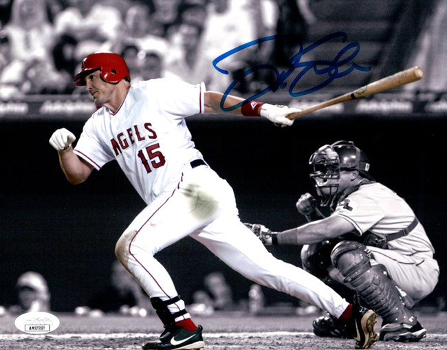 Tim Salmon Signed Autographed 8X10 Photo Angels Home Swing vs. Rangers JSA