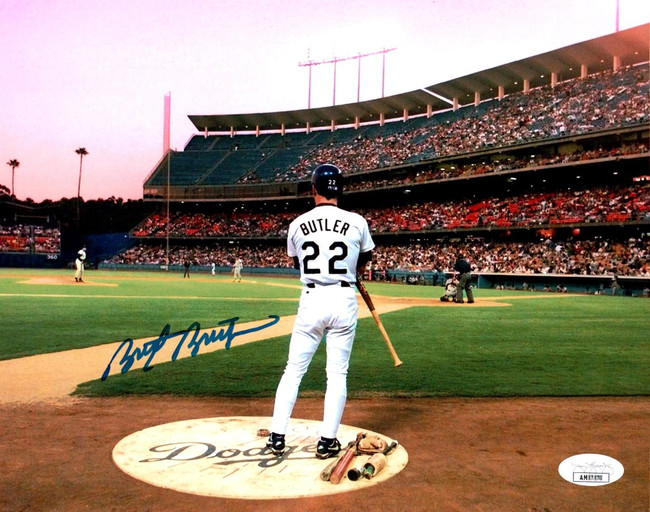 Brett Butler Signed Autographed 8X10 Photo Los Angeles Dodgers on Deck JSA