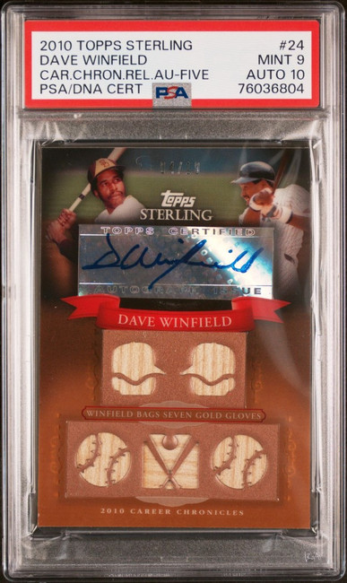 Dave Winfield 2010 Topps Sterling Career Chronicles PSA 9/ 10 Auto #24 4/10