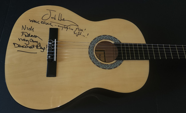Wang Chung  Signed Autographed Guitar Nick Feldman Jack Hues  BAS BK67736