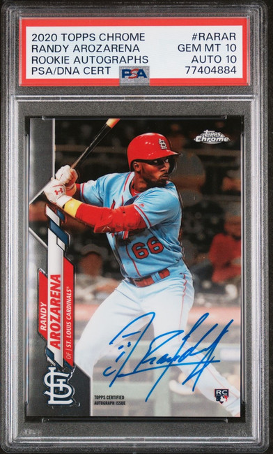  PSA 10 RANDY AROZARENA TOPPS UPDATE & TOPPS CHROME