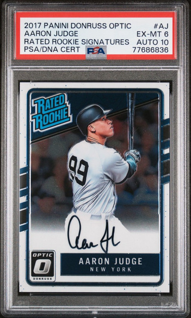 Aaron Judge 2017 Donruss Optic Rated Rookies Auto Yankees PSA 6/10 #AJ