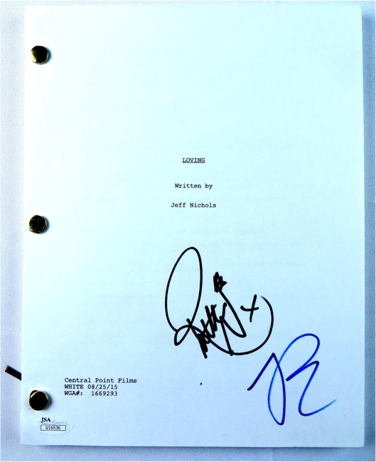 Ruth Negga Joel Edgerton Signed Autographed Movie Script Loving JSA U16536