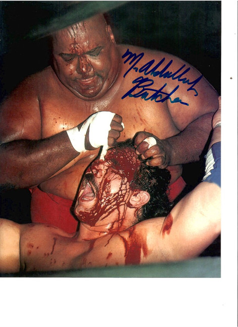 Abdullah The Butcher Signed Autographed 8X10 Photo Pro Wrestler WWE W/ COA D
