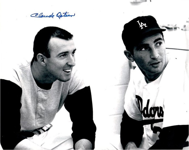 Claude Osteen Signed Autographed 8X10 Photo With Sandy Koufax