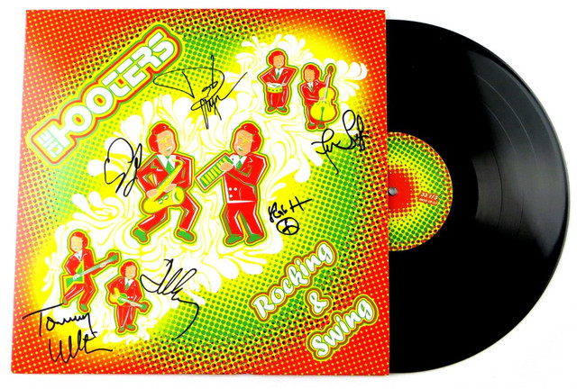 The Hooters Band Signed Autographed Record Album Cover Rocking and Swing BAS LOA
