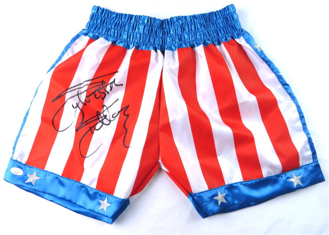 Sylvester Stallone Signed Autographed Boxing Trunks Rocky IV USA JSA XX76962