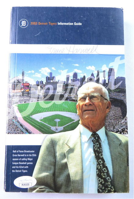 Ernie Harwell Signed Autographed Media Guide 2002 Tigers JSA AL41133