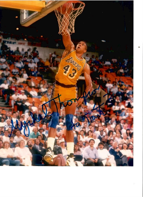 Mychal Thompson Signed Autographed 8x10 Photo LA Lakers Center W/ COA