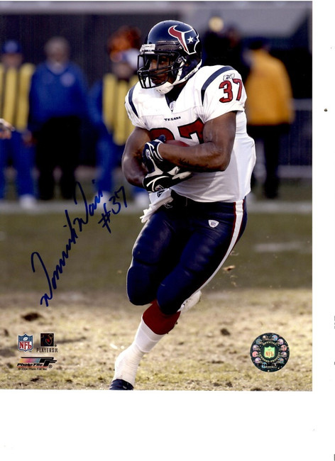 Domanick Davis Signed Autographed 8x10 Photo Texans Running Back W/ COA C