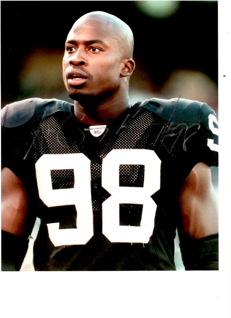 Akbar Gbaja-Biamila Signed Autographed 8x10 Photo Raiders Linebacker W/ COA