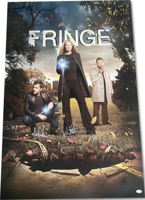 Fringe Cast Signed Autographed 27x40 Original WB Poster John Noble, J.J. Abrams +1 JSA