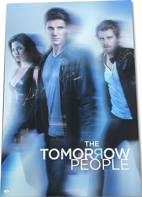 The Tomorrow People Cast Signed Autographed 27x40 Original WB Poster Robbie Amell +2 JSA