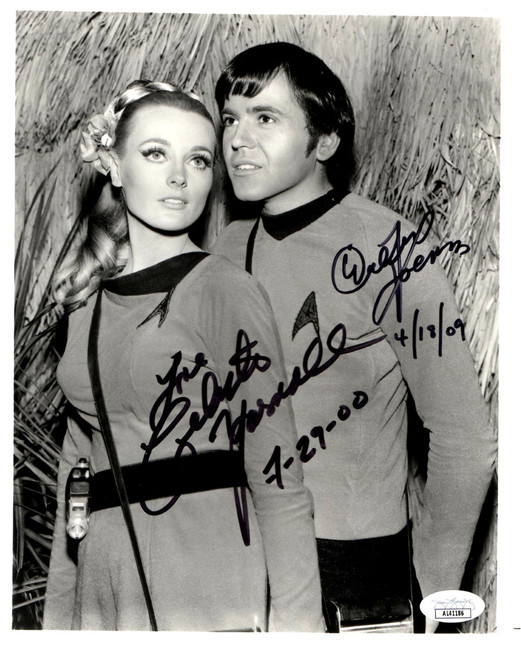 Walter Koenig Celeste Yarnall Dual Autographed 8X10 Photo Star Trek JSA AL41186
