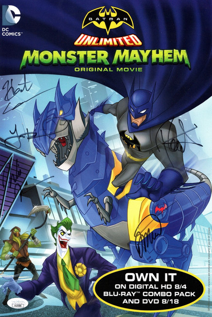 Batman Monster Mayhem Cast Signed Autographed 10X15 Poster Lowenthal 5 Autos JSA