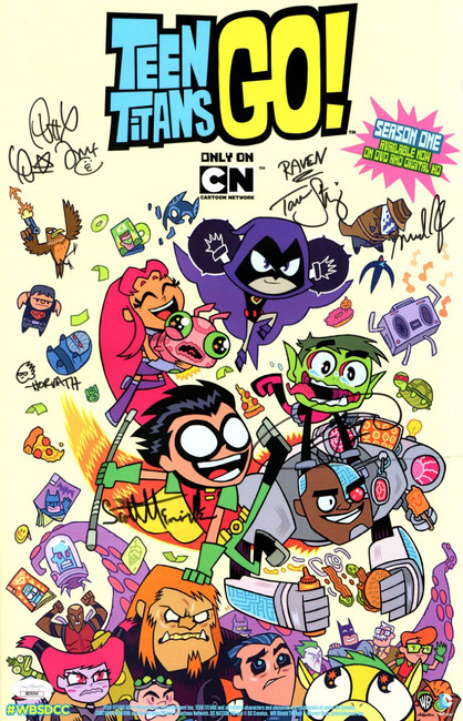 Teen Titans Go! Signed Cast Autograph 11X17 Poster Menville Cipes