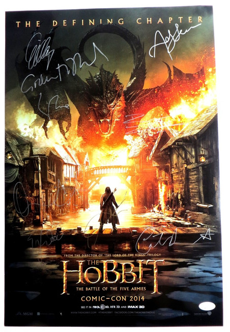 The Hobbit Cast Signed Autographed 13X20 Poster Bloom Wood Lilly + 6 JSA XX76594