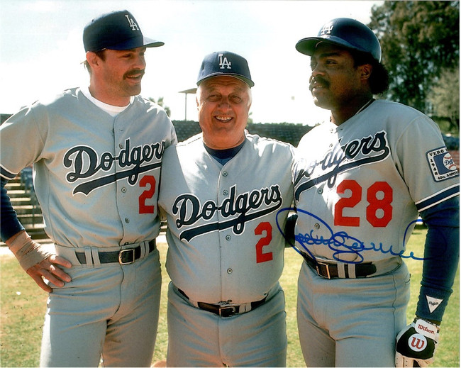 Pedro Guerrero Signed Autographed 8x10 Photo Tommy Lasorda LA Dodgers W/ COA A